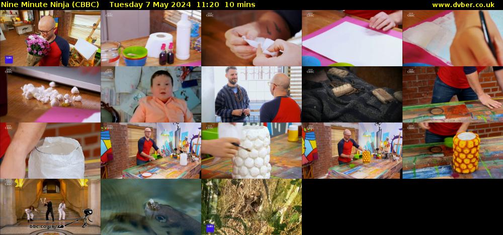 Nine Minute Ninja (CBBC) Tuesday 7 May 2024 11:20 - 11:30