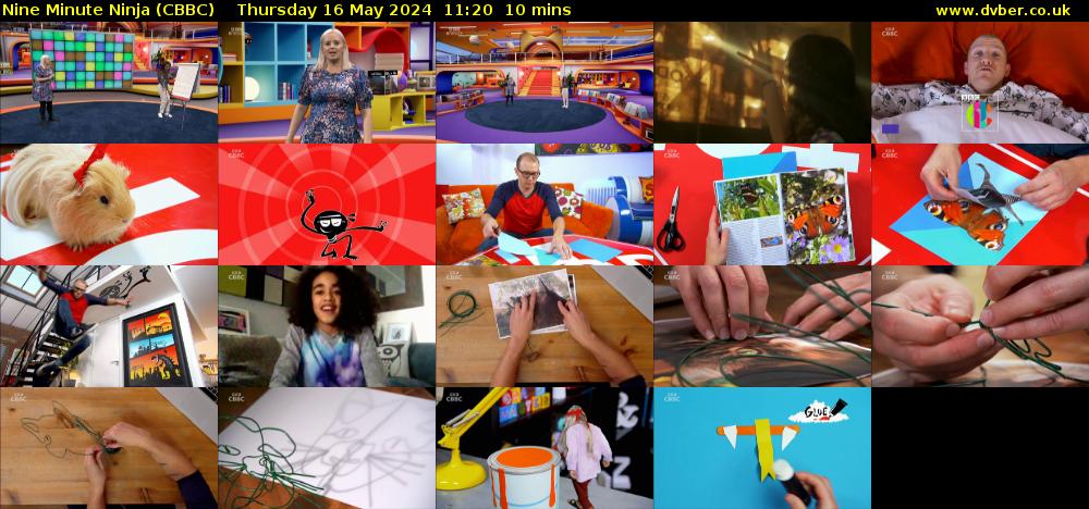Nine Minute Ninja (CBBC) Thursday 16 May 2024 11:20 - 11:30