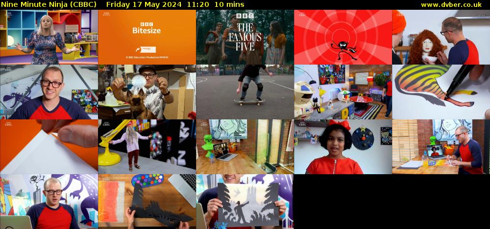Nine Minute Ninja (CBBC) Friday 17 May 2024 11:20 - 11:30