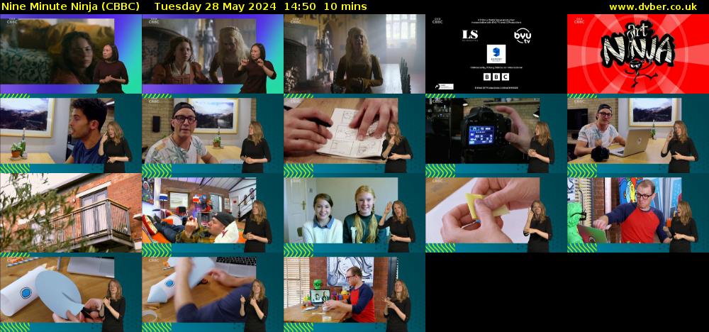 Nine Minute Ninja (CBBC) Tuesday 28 May 2024 14:50 - 15:00