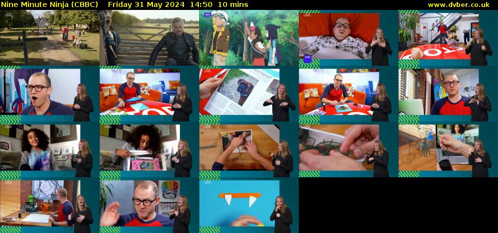 Nine Minute Ninja (CBBC) Friday 31 May 2024 14:50 - 15:00