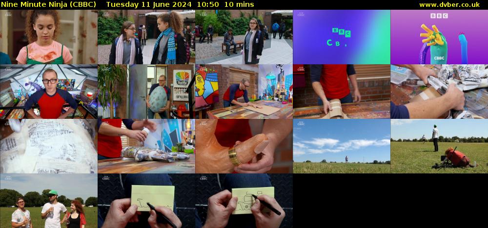 Nine Minute Ninja (CBBC) Tuesday 11 June 2024 10:50 - 11:00