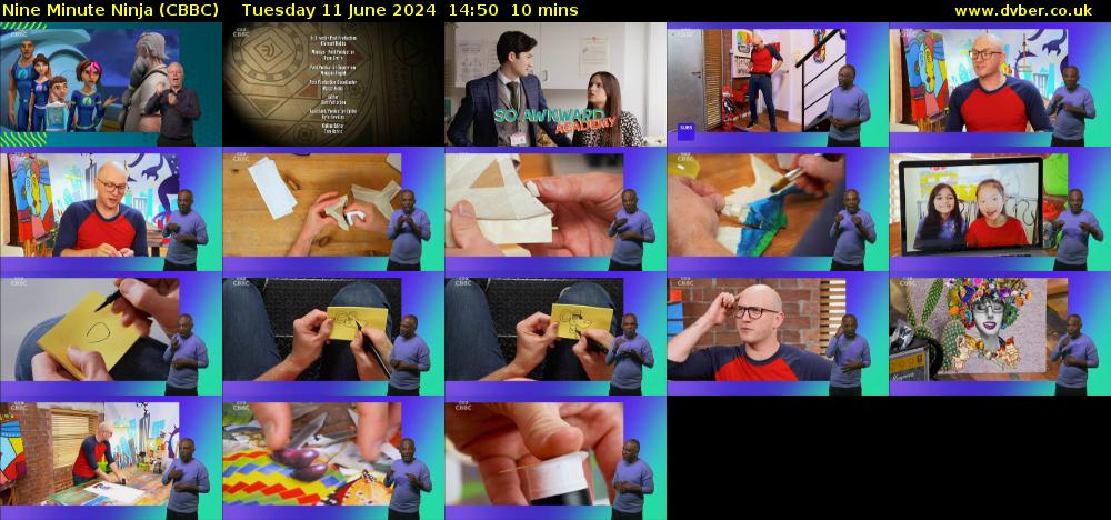 Nine Minute Ninja (CBBC) Tuesday 11 June 2024 14:50 - 15:00