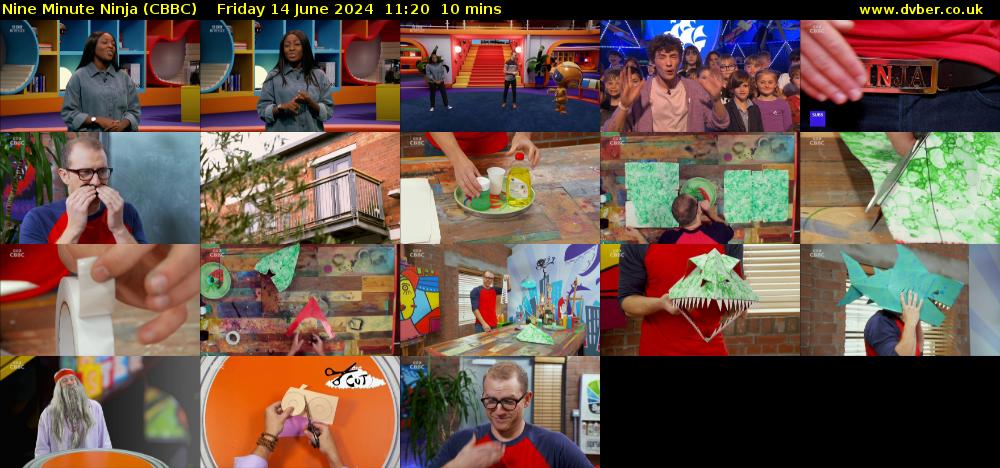 Nine Minute Ninja (CBBC) Friday 14 June 2024 11:20 - 11:30