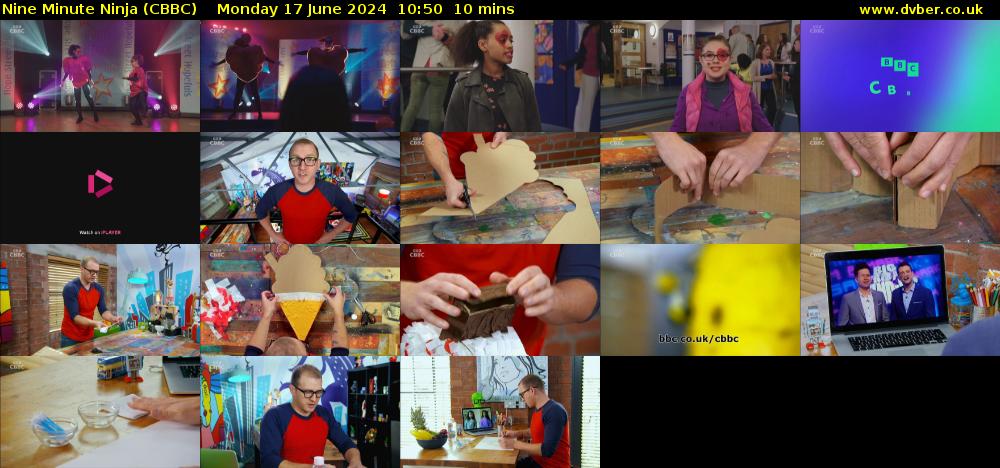 Nine Minute Ninja (CBBC) Monday 17 June 2024 10:50 - 11:00