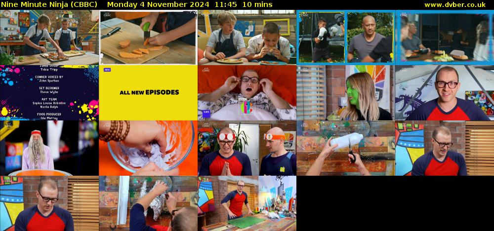 Nine Minute Ninja (CBBC) Monday 4 November 2024 11:45 - 11:55