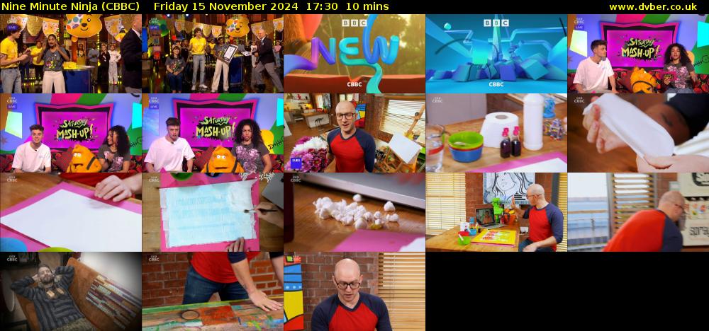 Nine Minute Ninja (CBBC) Friday 15 November 2024 17:30 - 17:40