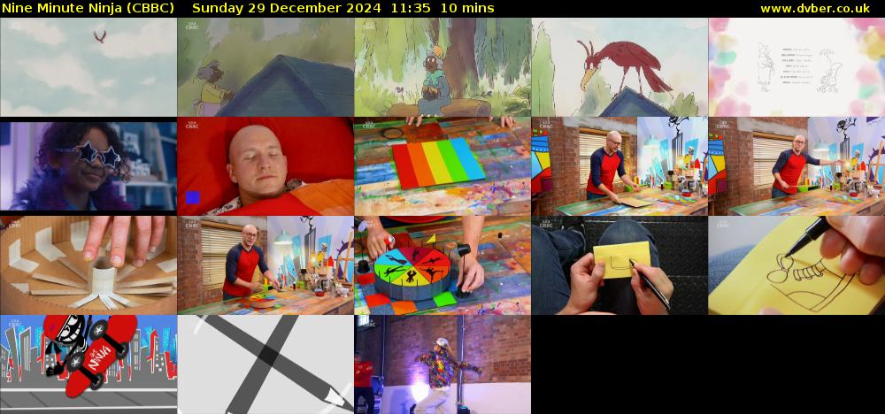 Nine Minute Ninja (CBBC) Sunday 29 December 2024 11:35 - 11:45