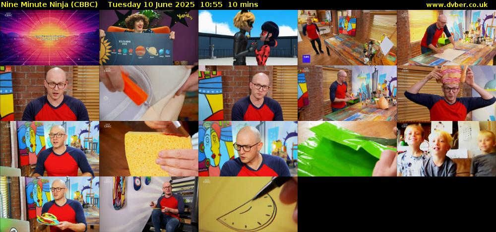 Nine Minute Ninja (CBBC) Tuesday 10 June 2025 10:55 - 11:05