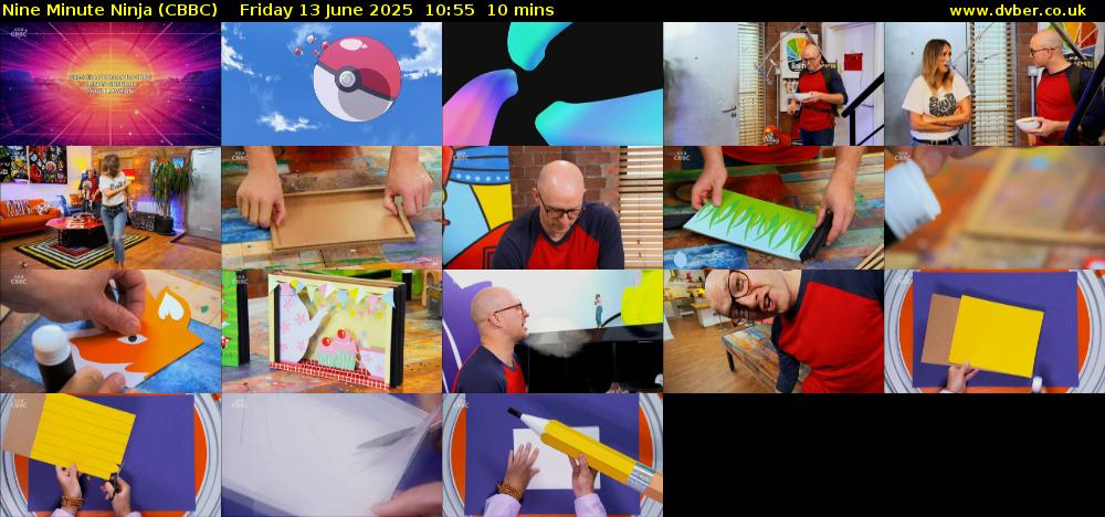 Nine Minute Ninja (CBBC) Friday 13 June 2025 10:55 - 11:05
