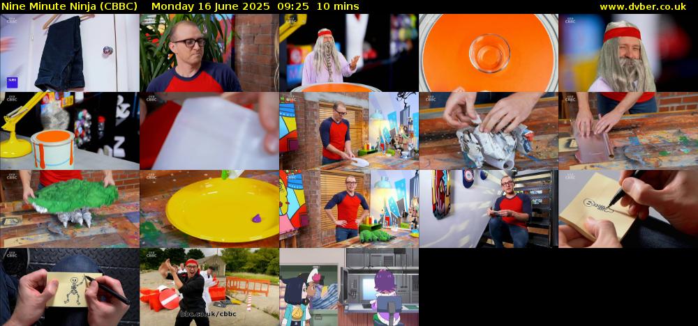 Nine Minute Ninja (CBBC) Monday 16 June 2025 09:25 - 09:35