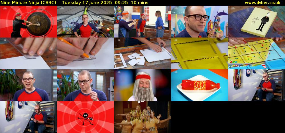 Nine Minute Ninja (CBBC) Tuesday 17 June 2025 09:25 - 09:35