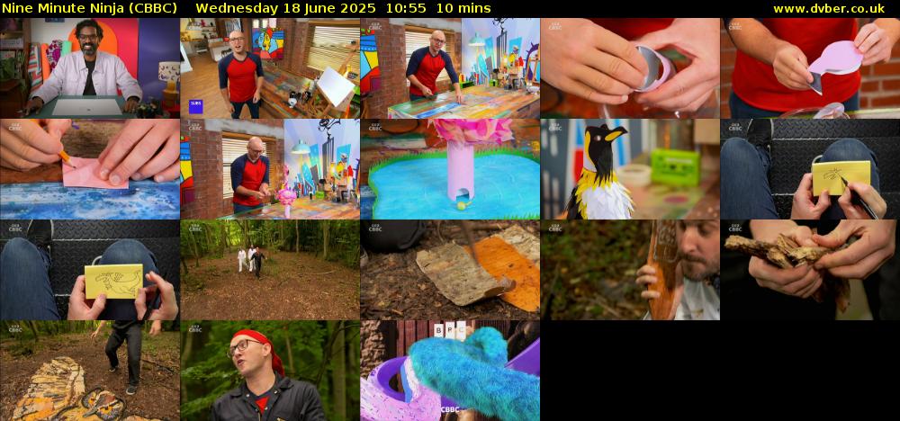 Nine Minute Ninja (CBBC) Wednesday 18 June 2025 10:55 - 11:05