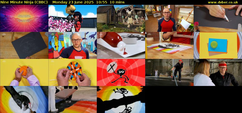 Nine Minute Ninja (CBBC) Monday 23 June 2025 10:55 - 11:05