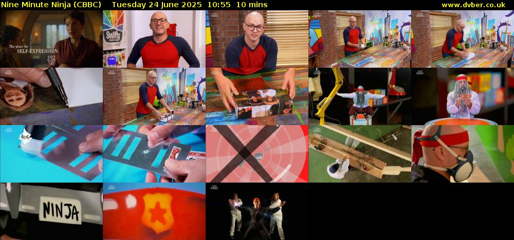 Nine Minute Ninja (CBBC) Tuesday 24 June 2025 10:55 - 11:05