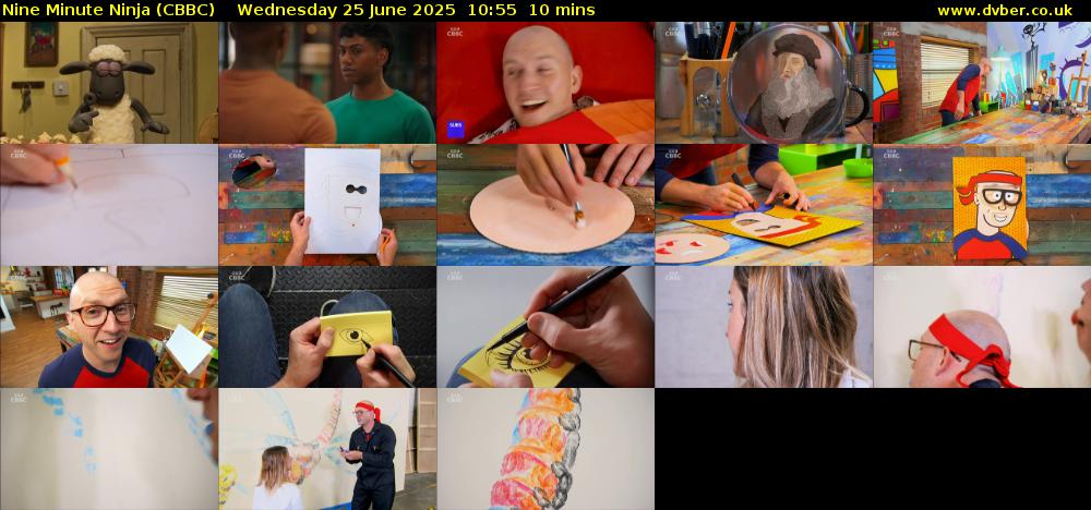 Nine Minute Ninja (CBBC) Wednesday 25 June 2025 10:55 - 11:05