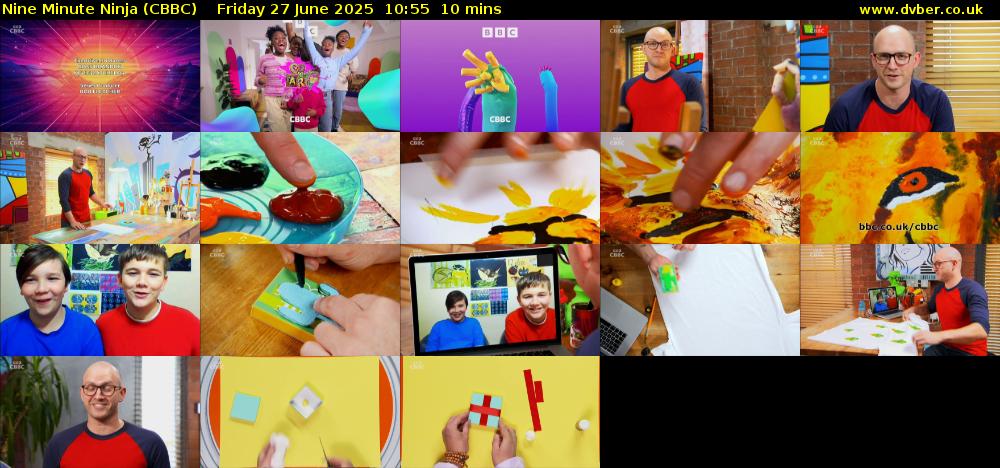 Nine Minute Ninja (CBBC) Friday 27 June 2025 10:55 - 11:05
