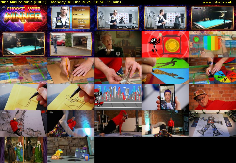 Nine Minute Ninja (CBBC) Monday 30 June 2025 10:50 - 11:05