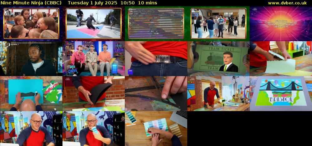 Nine Minute Ninja (CBBC) Tuesday 1 July 2025 10:50 - 11:00