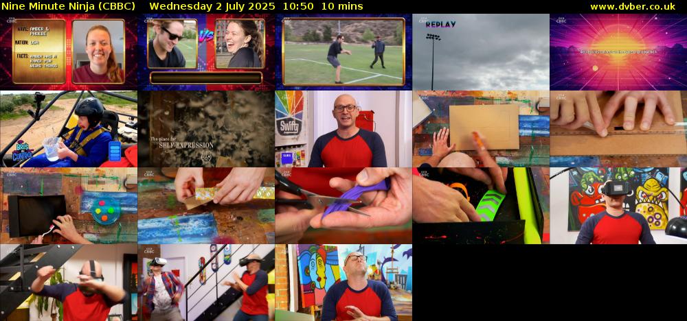 Nine Minute Ninja (CBBC) Wednesday 2 July 2025 10:50 - 11:00