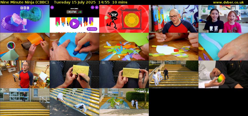Nine Minute Ninja (CBBC) Tuesday 15 July 2025 14:55 - 15:05