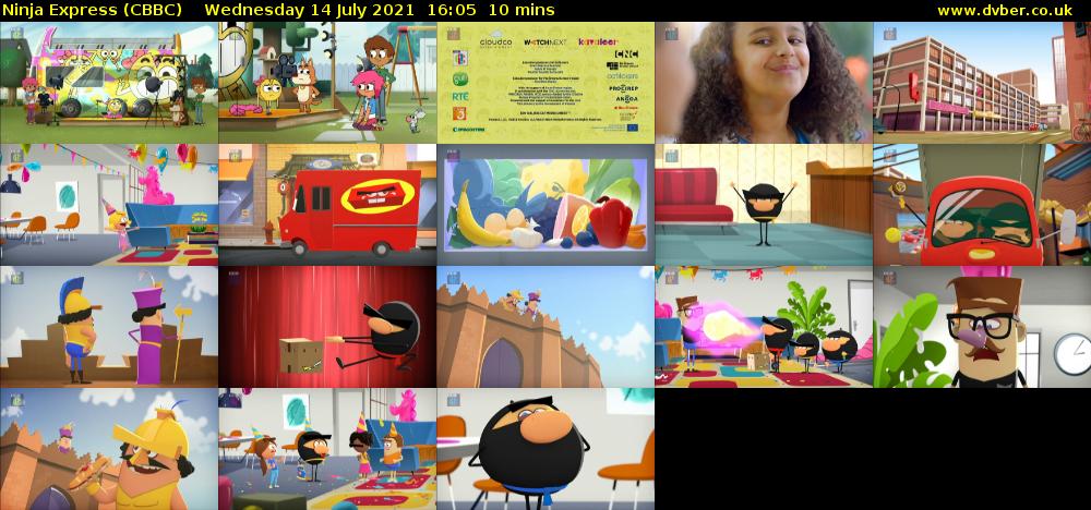 Ninja Express (CBBC) Wednesday 14 July 2021 16:05 - 16:15