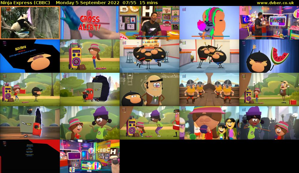 Ninja Express (CBBC) Monday 5 September 2022 07:55 - 08:10