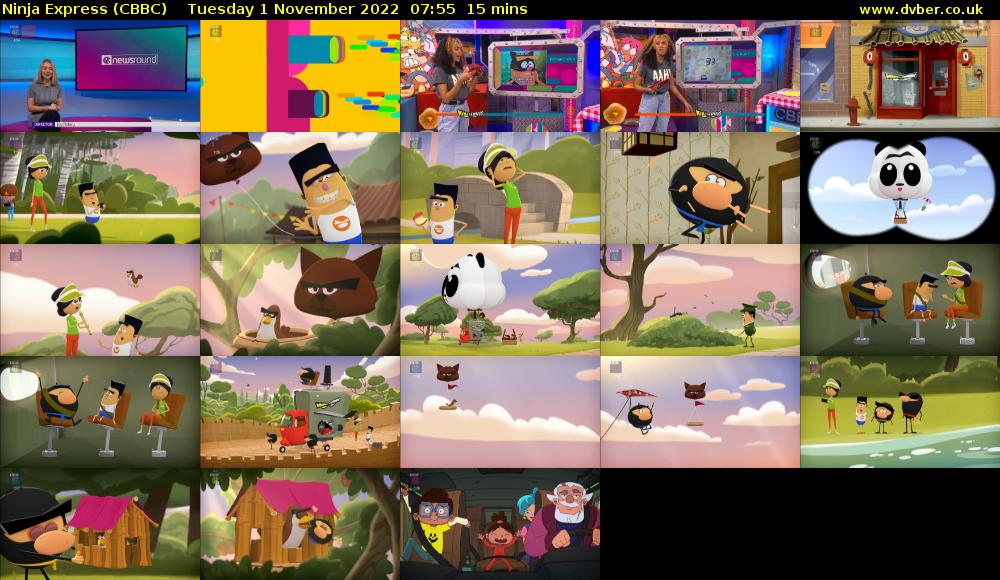 Ninja Express (CBBC) Tuesday 1 November 2022 07:55 - 08:10