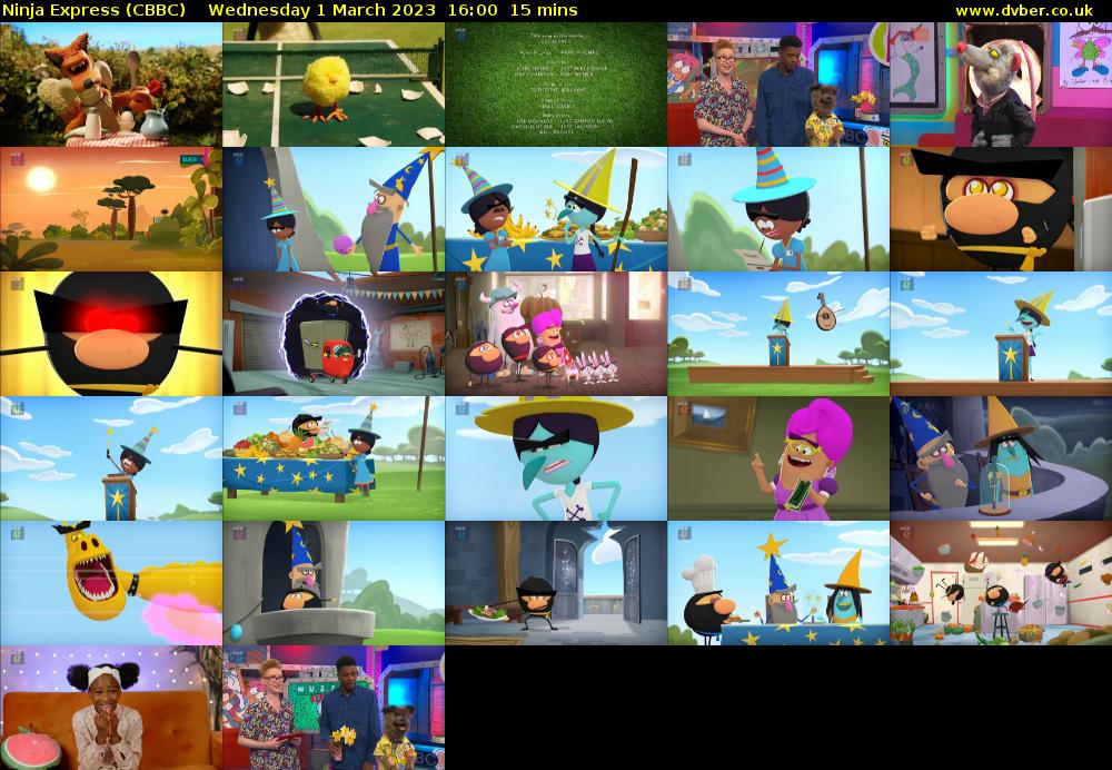 Ninja Express (CBBC) Wednesday 1 March 2023 16:00 - 16:15