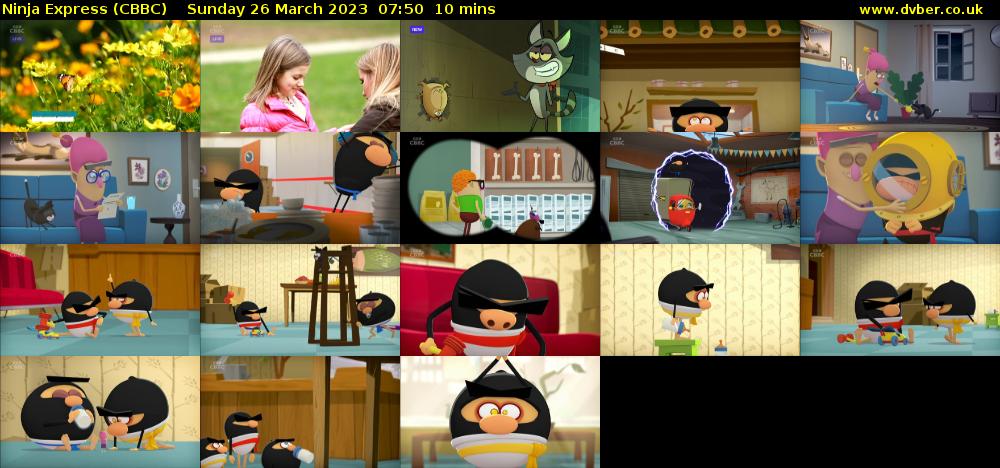 Ninja Express (CBBC) Sunday 26 March 2023 07:50 - 08:00