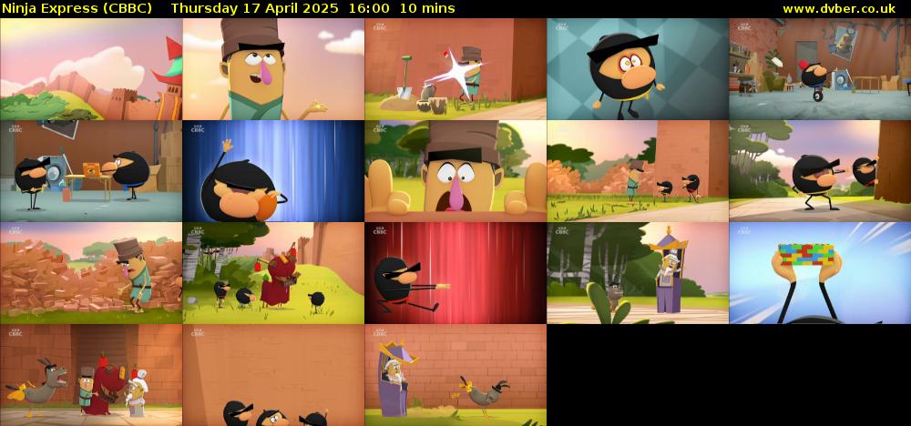 Ninja Express (CBBC) Thursday 17 April 2025 16:00 - 16:10
