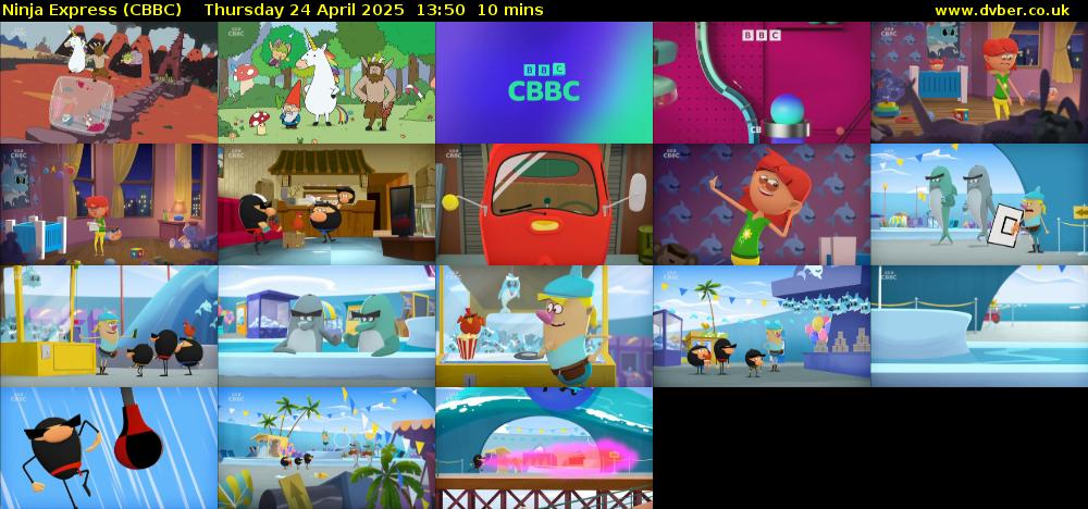 Ninja Express (CBBC) Thursday 24 April 2025 13:50 - 14:00