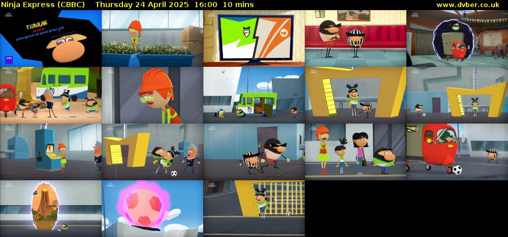Ninja Express (CBBC) Thursday 24 April 2025 16:00 - 16:10