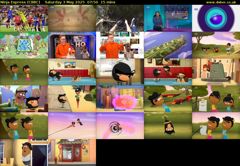 Ninja Express (CBBC) Saturday 3 May 2025 07:50 - 08:05