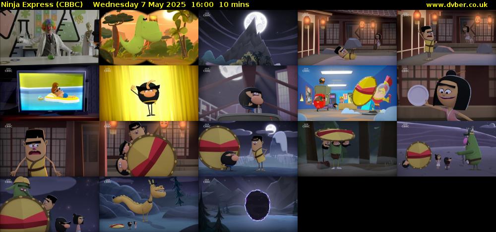 Ninja Express (CBBC) Wednesday 7 May 2025 16:00 - 16:10