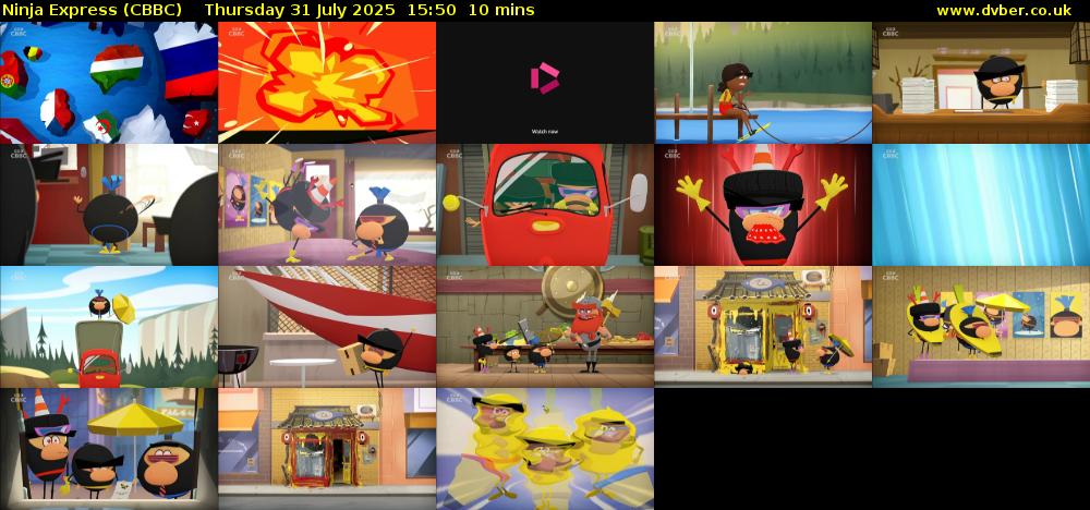 Ninja Express (CBBC) Thursday 31 July 2025 15:50 - 16:00