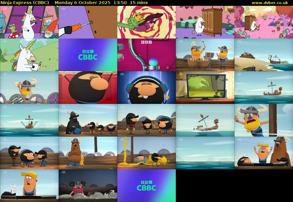 Ninja Express (CBBC) Monday 6 October 2025 13:50 - 14:05