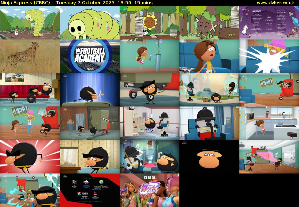 Ninja Express (CBBC) Tuesday 7 October 2025 13:50 - 14:05