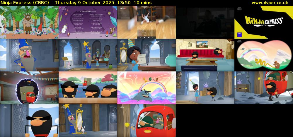 Ninja Express (CBBC) Thursday 9 October 2025 13:50 - 14:00