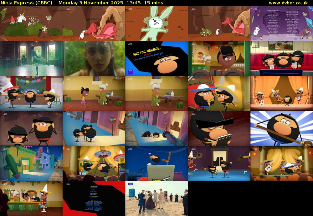 Ninja Express (CBBC) Monday 3 November 2025 13:45 - 14:00