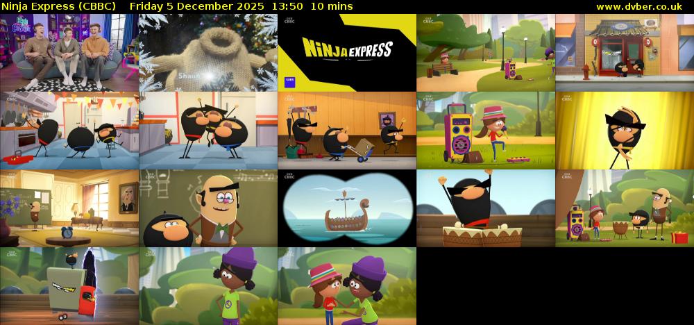 Ninja Express (CBBC) Friday 5 December 2025 13:50 - 14:00