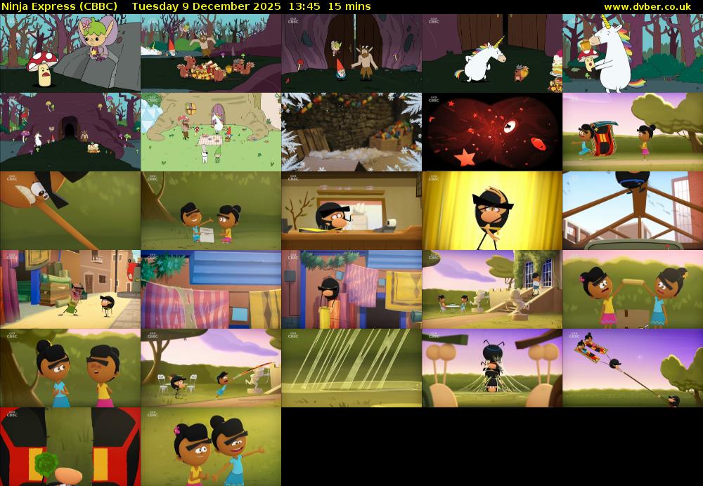 Ninja Express (CBBC) Tuesday 9 December 2025 13:45 - 14:00