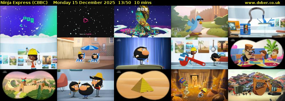 Ninja Express (CBBC) Monday 15 December 2025 13:50 - 14:00