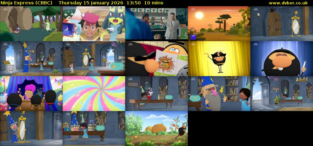 Ninja Express (CBBC) Thursday 15 January 2026 13:50 - 14:00
