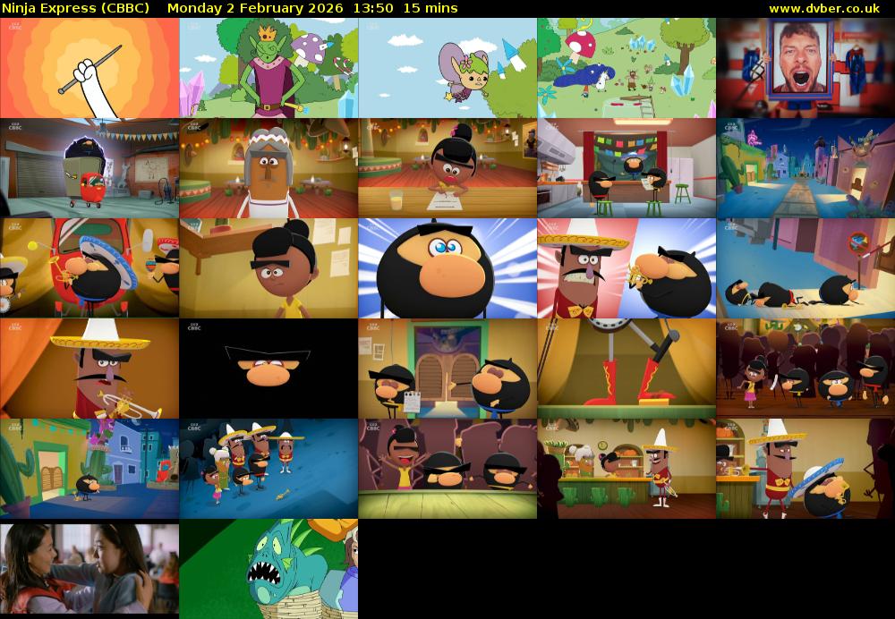 Ninja Express (CBBC) Monday 2 February 2026 13:50 - 14:05