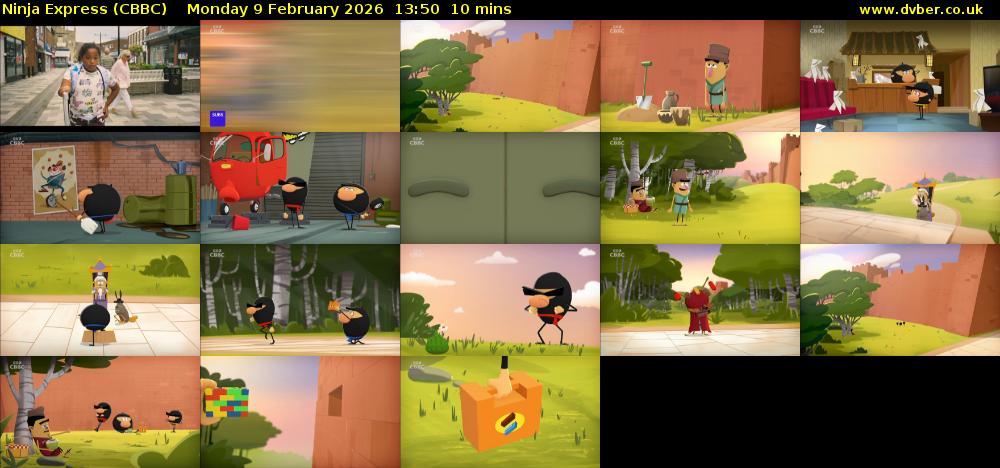 Ninja Express (CBBC) Monday 9 February 2026 13:50 - 14:00
