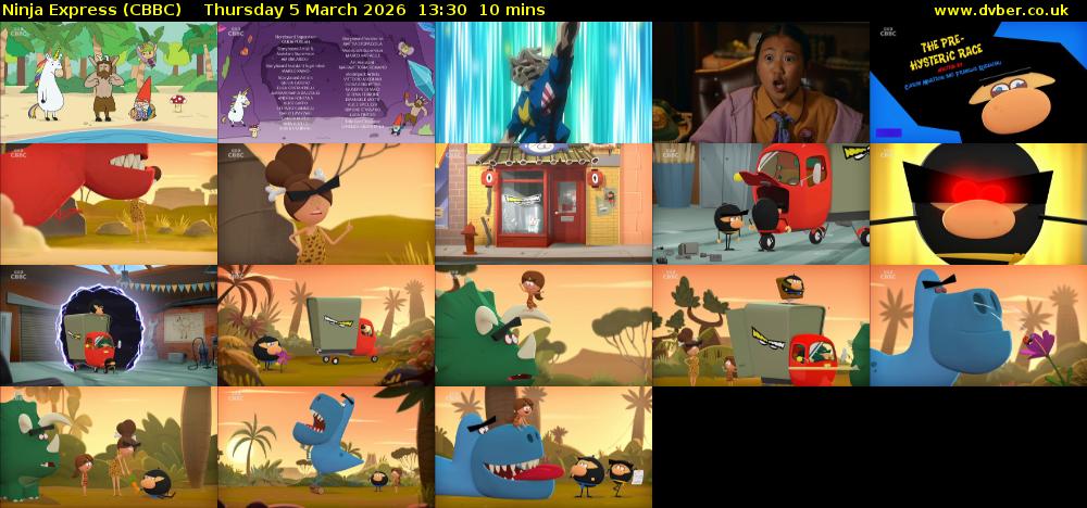 Ninja Express (CBBC) Thursday 5 March 2026 13:30 - 13:40
