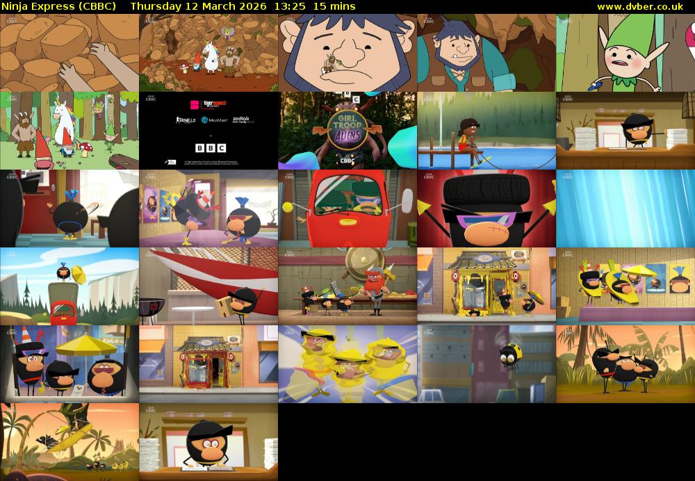 Ninja Express (CBBC) Thursday 12 March 2026 13:25 - 13:40