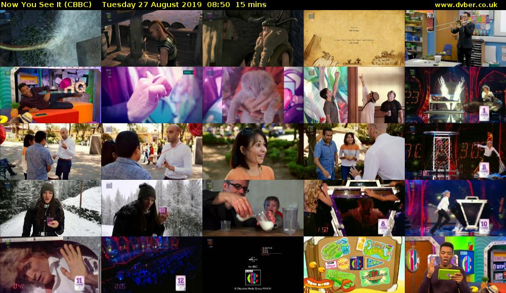 Now You See It (CBBC) Tuesday 27 August 2019 08:50 - 09:05