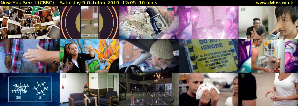 Now You See It (CBBC) Saturday 5 October 2019 12:05 - 12:15